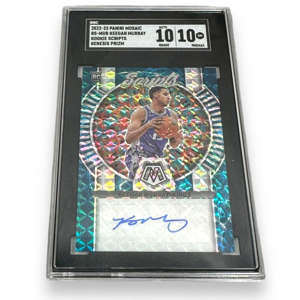 2022-23‎ Mosaic Keegan Murray Rookie Scripts Genesis RS-MUR SGC 10 Auto 10 POP 1